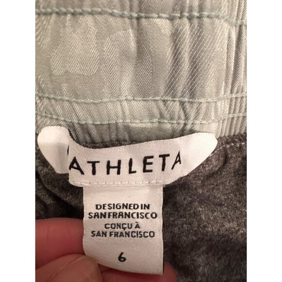 Athleta Womens Jogger Pants Size 6 Light Green Animal Print Stretch Waistband - Picture 5 of 9